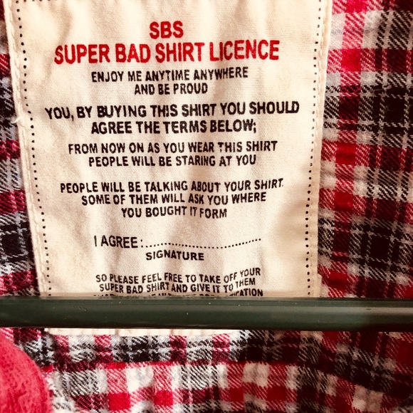 🌺Super Bad License Men’s flannel shirt - Picture 2 of 3
